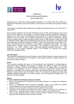Postdoctoral School of Business and Economics Ref. No. NUIG