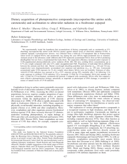 Moeller, RE, et al. Dietary acquisition of photoprotective compounds