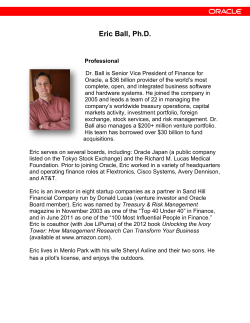 Eric Ball Bio | Oracle