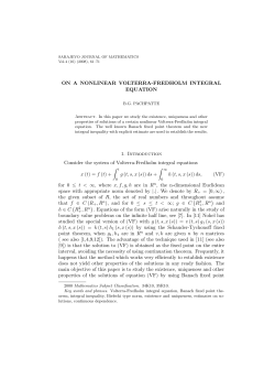 ON A NONLINEAR VOLTERRA-FREDHOLM INTEGRAL