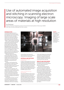 Use of automated image acquisition and stitching in scanning