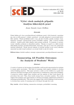 An Analysis of Students - Scientia in educatione