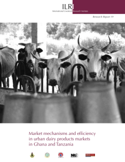 Market mechanisms and efficiency in urban dairy