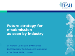 Future of e-subs - EMA eSubmission