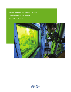 ATOMIC ENERGY OF CANADA LIMITED CORPORATE PLAN