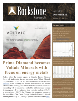 Prima Diamond becomes Voltaic Minerals with focus on energy metals