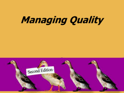 Managing Quality
