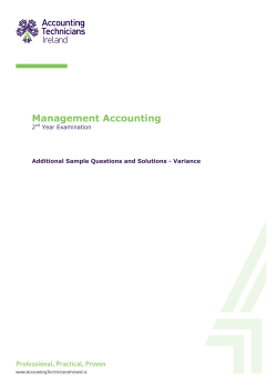 Management Accounting - Accounting Technicians Ireland