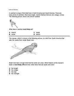Science Review Wan is investigating birds in a wetland. He notices