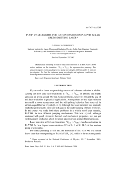 PUMP WAVELENGTHS FOR AN UPCONVERSION