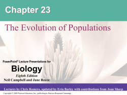 Natural Selection and Genetic Drift Natural Selection