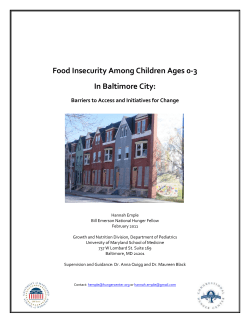 Food Insecurity Among Children Ages 0