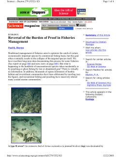 Reversal of the Burden of Proof in Fisheries Management