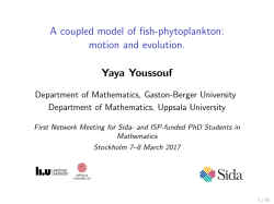 A coupled model of fish-phytoplankton: motion and evolution.