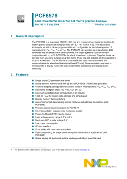 PCF8578 LCD row/column driver for dot matrix graphic displays