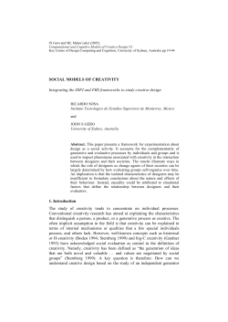 SOCIAL MODELS OF CREATIVITY Integrating the DIFI and FBS