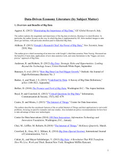 Data-Driven Economy Literature