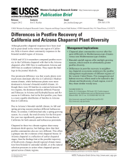 Differences in Postfire Recovery of California and Arizona Chaparral