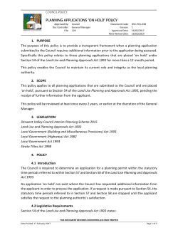 planning applications `on hold` policy