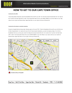 HOW TO GET TO OUR CAPE TOWN OFFICE Coming from the CBD