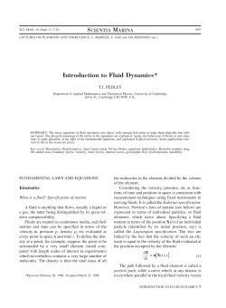 Introduction to Fluid Dynamics - ICM-CSIC