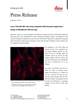 Leica TCS SP5 MP with Fully Integrated OPO Extends Application
