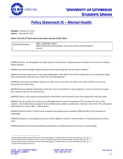 Policy Statement IX - Mental Health Policy