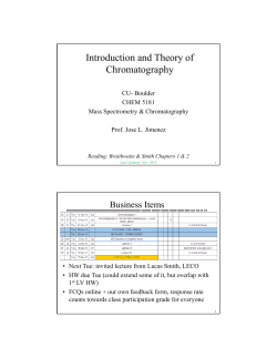 Introduction and Theory of Chromatography