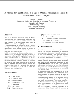 A Method for Identification of a Set of Optimal Measurement Points