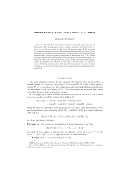 HOMOGENEITY RANK AND ATOMS OF ACTIONS Introduction The