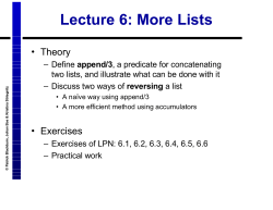 Lecture 6: More Lists