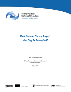 Shale Gas and Climate Targets: Can they be Reconciled? (Aug. 2010)