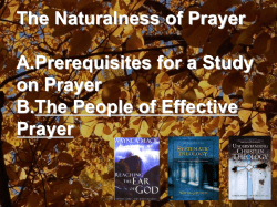 2. Why it is natural for a Christian to pray? e. Prayer is connected to