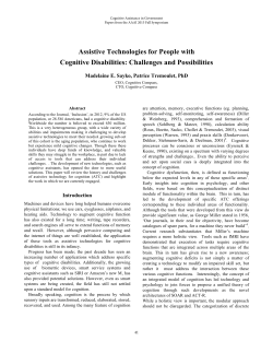 Assistive Technologies for People with Cognitive Disabilities