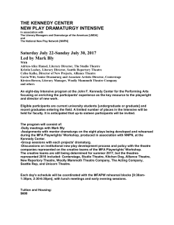 THE KENNEDY CENTER NEW PLAY DRAMATURGY INTENSIVE