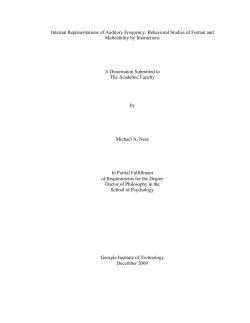 i Internal Representations of Auditory Frequency