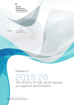 2015:20 The effects of mild, acute hypoxia on cognitive performance