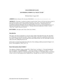 Chaocipher Revealed: Deciphering Exhibit #1