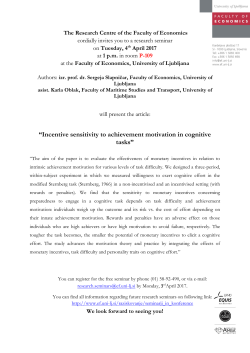 Incentive sensitivity to achievement motivation in cognitive