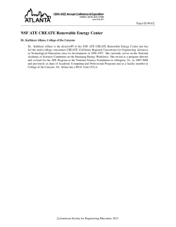NSF ATE CREATE Renewable Energy Center