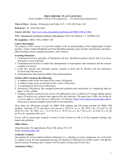 MCB 730: MOLECULAR AND CELLULAR BIOLOGY LABORATORY