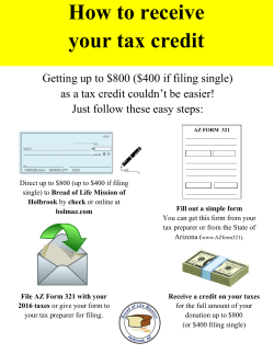 How to receive your tax credit