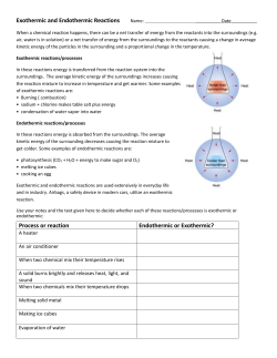 Exothermic and Endothermic Reactions