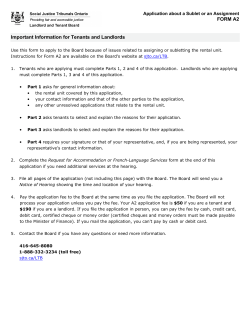 A2 Form - Social Justice Tribunals Ontario