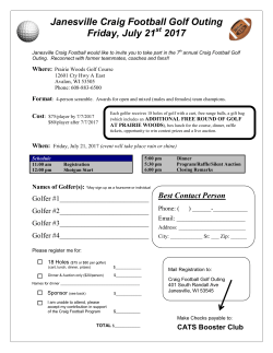 Janesville Craig Football Golf Outing Friday, July 21 2017