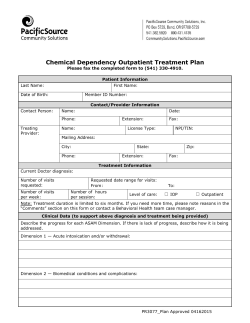 Chemical Dependency Outpatient Treatment Plan Form