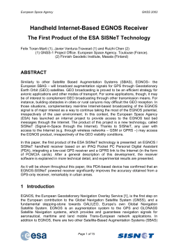 Handheld Internet-Based EGNOS Receiver: The First Product