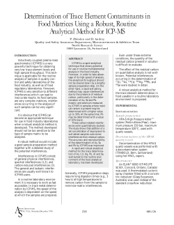 Zbinden and Andrey, "Determination of Trace Element