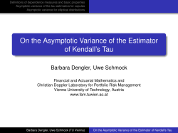 On the Asymptotic Variance of the Estimator of Kendall`s Tau
