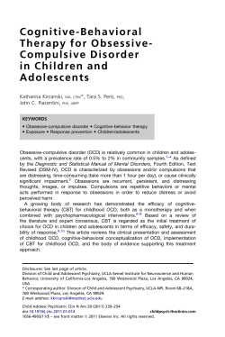 Cognitive-Behavioral Therapy for Obsessive